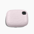 Automatic ultrasonic glasses cleaning machine in pearl white, blue, or pink.