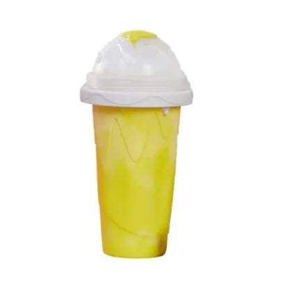 Blue quick refrigeration pinch cup showing cylindrical shape with double-layer food-grade silicone construction