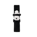 Black plush panda steering wheel cover and shoulder pad set for winter car comfort