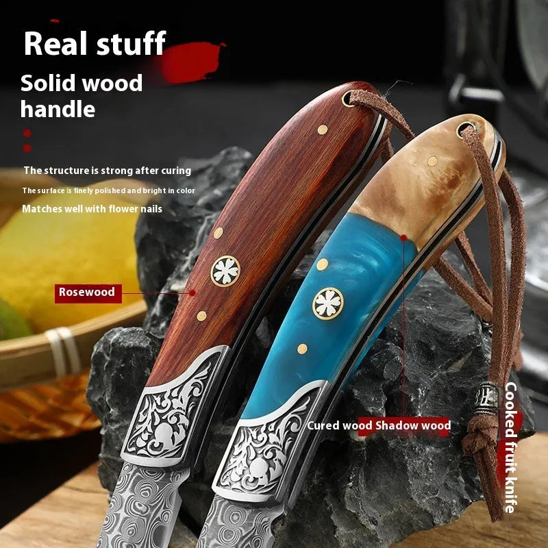 VG10 stainless steel folding pocket knife with a blue dovetail pattern handle.