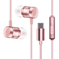 Close-up of TPE in-ear headphones in silver colour, showing the 10mm speaker driver grille.