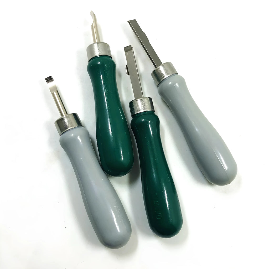 Watch case back removal tool with alloy plastic construction showing four colour and style options