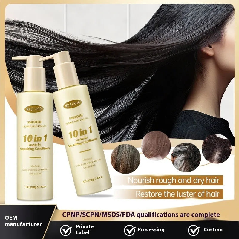 210g wash-free 10-in-1 hair conditioner bottle for ladies frizz control and hair loss reduction