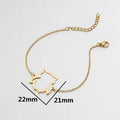 Stainless steel bracelet with small hollow owl pendant on simple chain