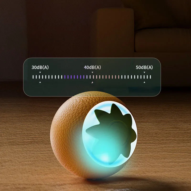 Small green automatic rolling ball pet toy for indoor dog and cat entertainment