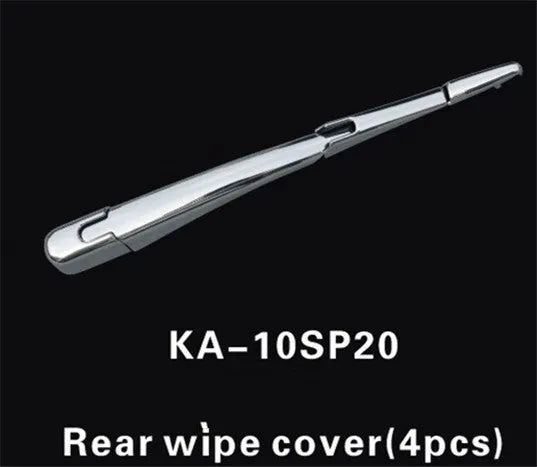 Set of four silvery black ABS plastic rear wiper trim covers for a Hyundai car.