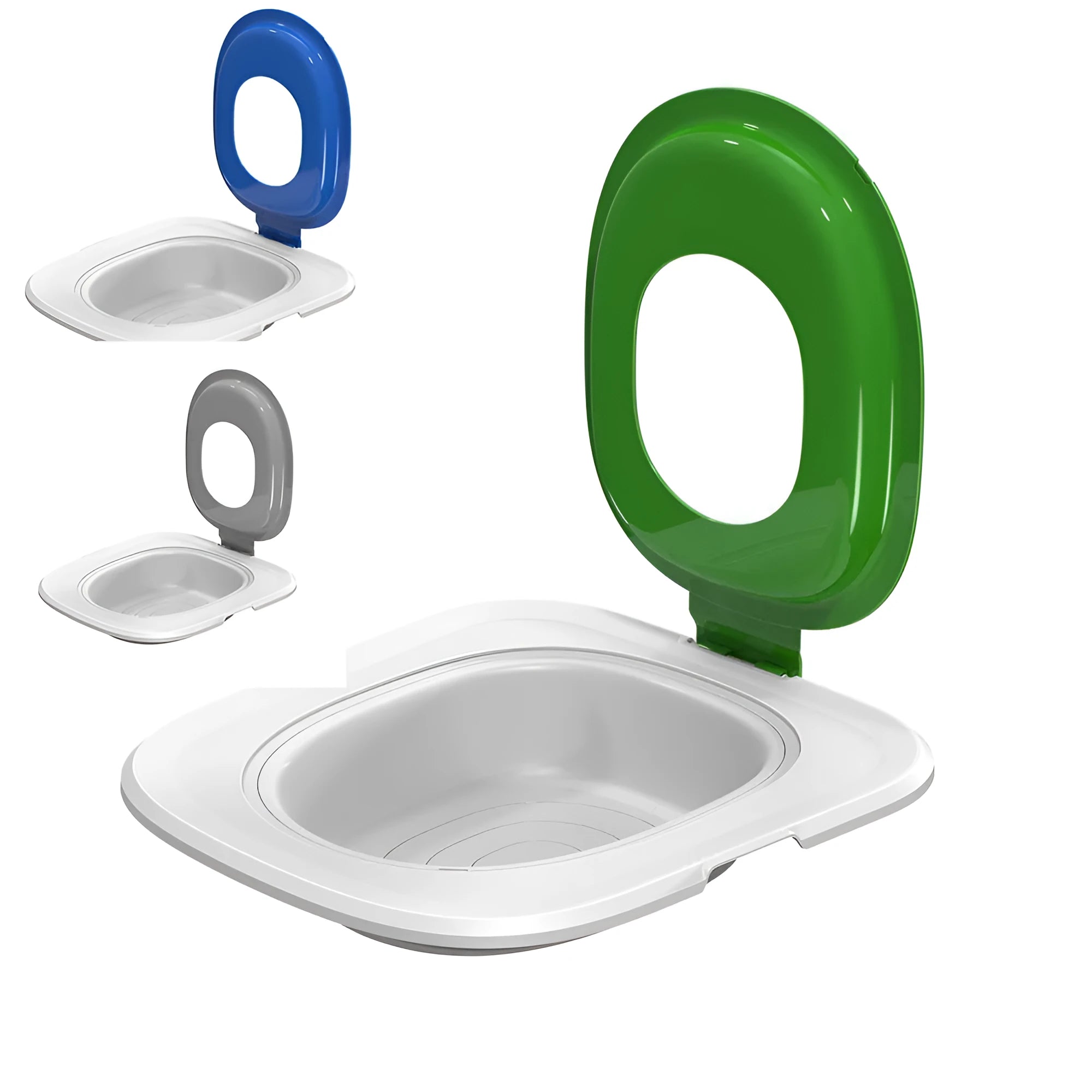 Fifth generation blue cat litter training toilet with removable absorbent mat