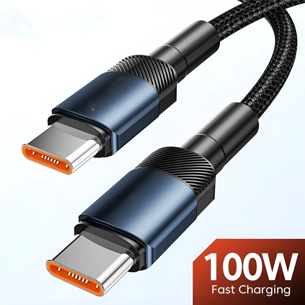 Toocki aluminium alloy woven USB charging cable with Type-C connectors in multiple colours