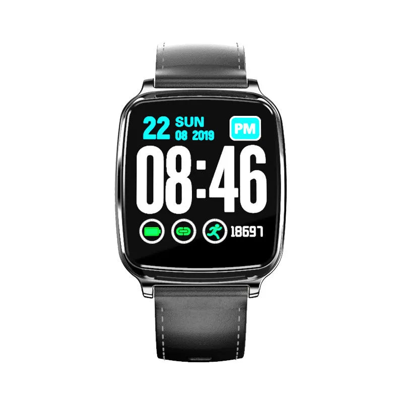 M8 multi-function smart bracelet in black on a wrist, showing heart rate monitoring display.
