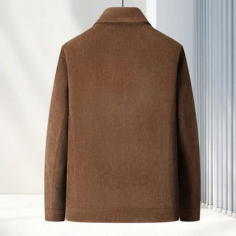 Men's casual jacket with shirt lapel collar in polyvinyl alcohol fiber fabric available in four colours