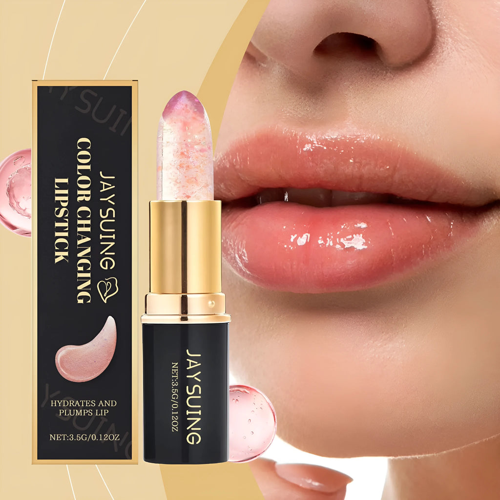 3.5g colour changing lipstick tube with hyaluronic acid and jojoba oil