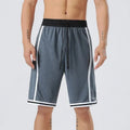 Men's micro elastic polyester sports training shorts in straight-leg trousers length design