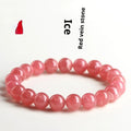 Geometric red rhodochrosite crystal bracelet for women with a Longevity Lock clasp.