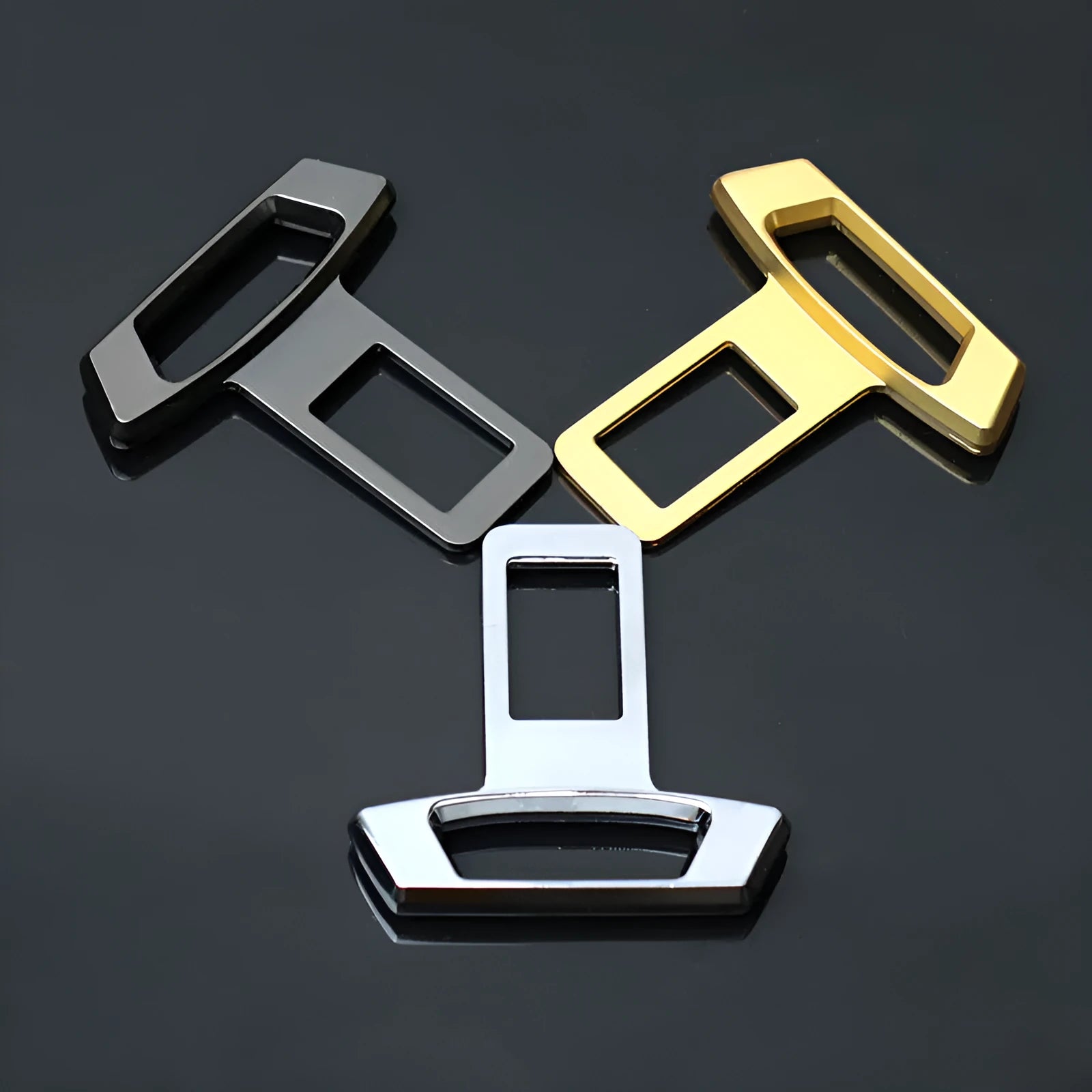 Aluminium car interior silencer insert for door panels and dashboard trimming in matte black, gold, or silver finish