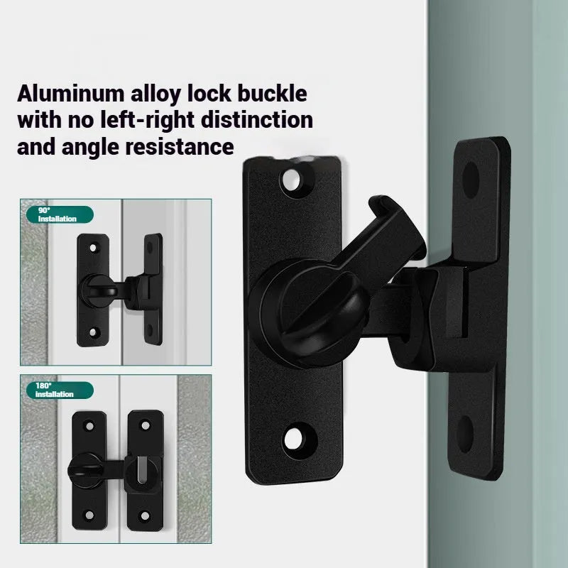 Aluminium alloy punch-free door latch in silver, black, grey, and gold colour options.