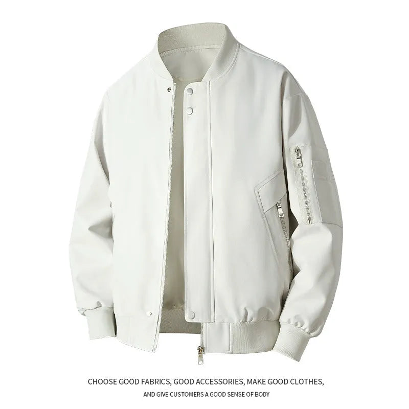 Oversized Jacket Loose Fit Polyester Fibre Drawstring Sleeves Coat for Daily Wear Youth Black Apricot Army Green Sizes L to 9XL British Style Versatile American Fashion Trend Handsome