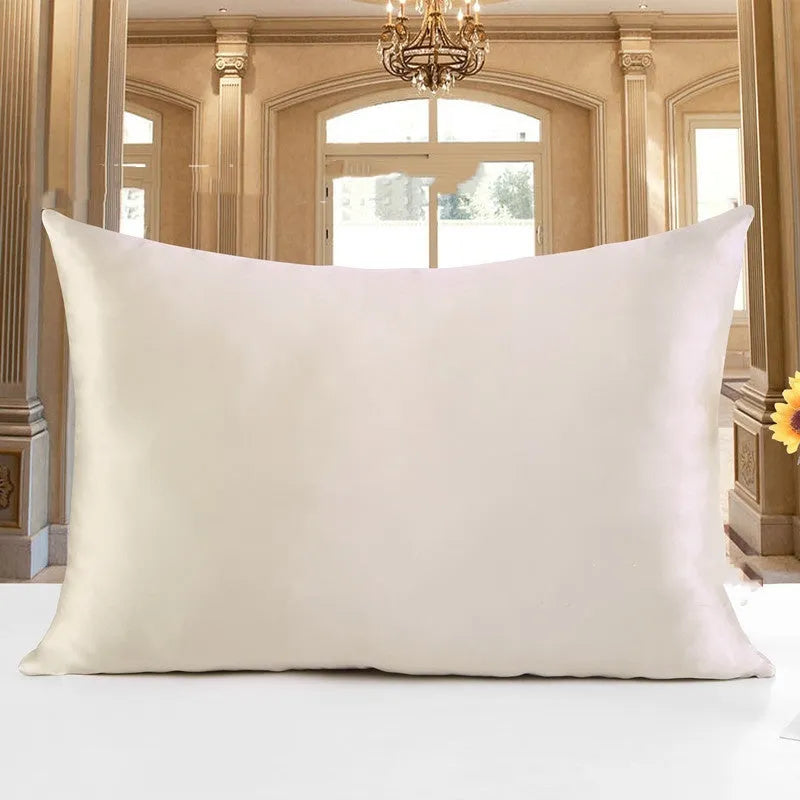 19 momme double-sided silk pillowcase shown in silver grey colour