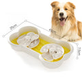 Large green slow feeder dog bowl with wave patterns and grooves for extended feeding