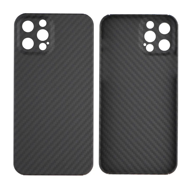 Dull black kevlar fibre iPhone case with volcanic crater texture and MagSafe ring