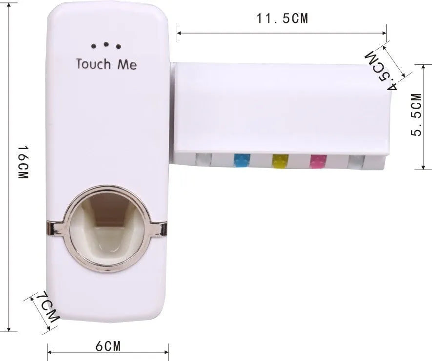 White bathroom toothbrush holder set with plastic and silicone construction for smooth wall surfaces