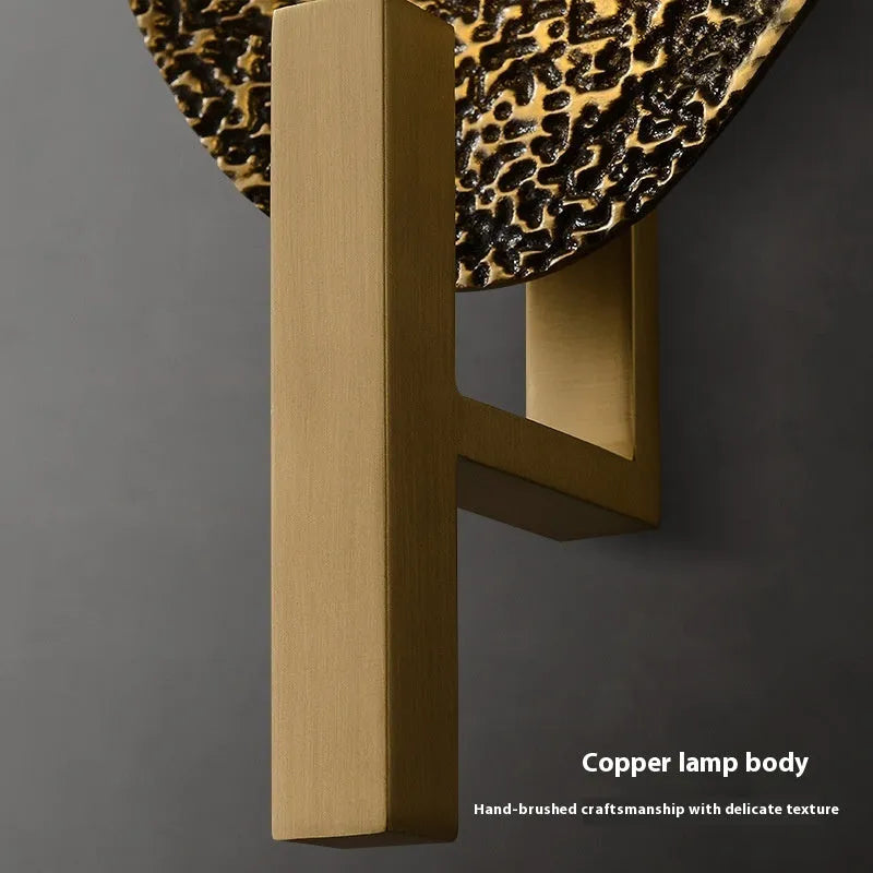 Creative art copper decorative wall lamp with warm light, post-modern style for indoor use