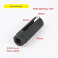 Black chromium vanadium steel oxygen sensor sleeve tool with 22mm hexagonal socket opening.