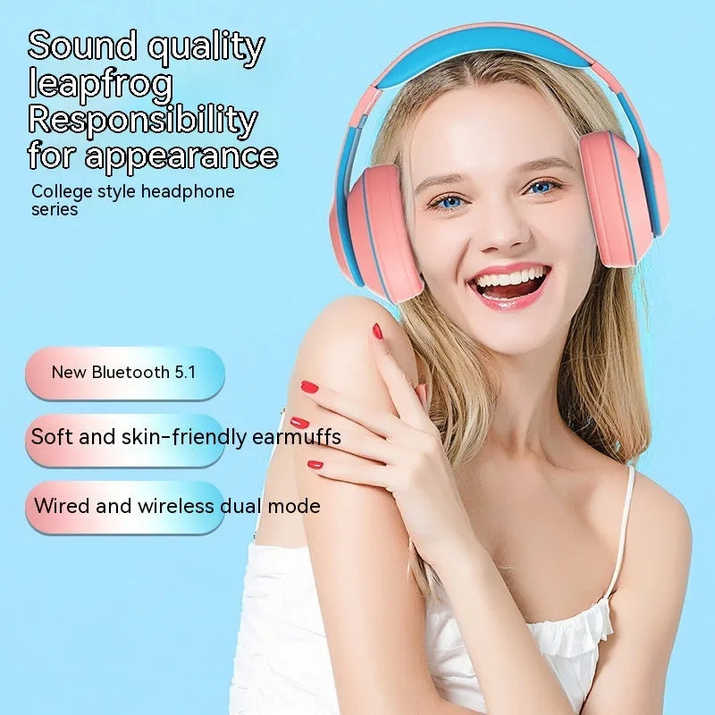 Wireless Bluetooth headset with plastic body in a headwear style