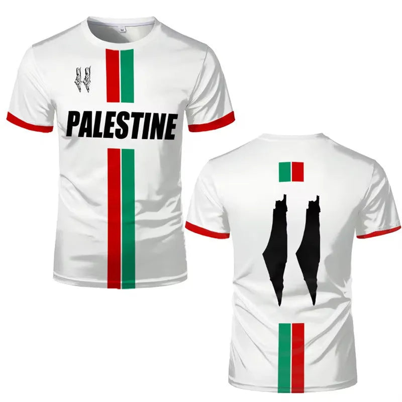 3D printed football pattern on spandex T-shirt with half sleeves in street fashion style