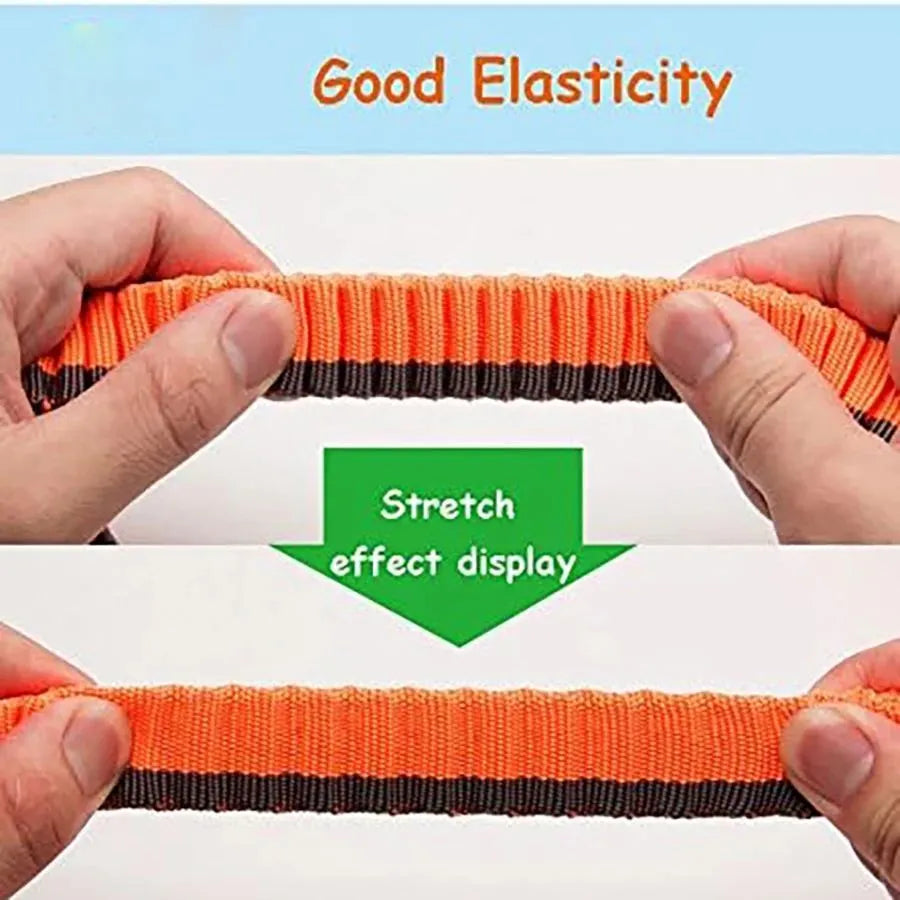 Heavy-duty green elastic dog leash with a metal clip for medium and large breed training.
