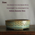 Purple sand handmade round drum ceramic flower pot with high-temperature firewood glaze