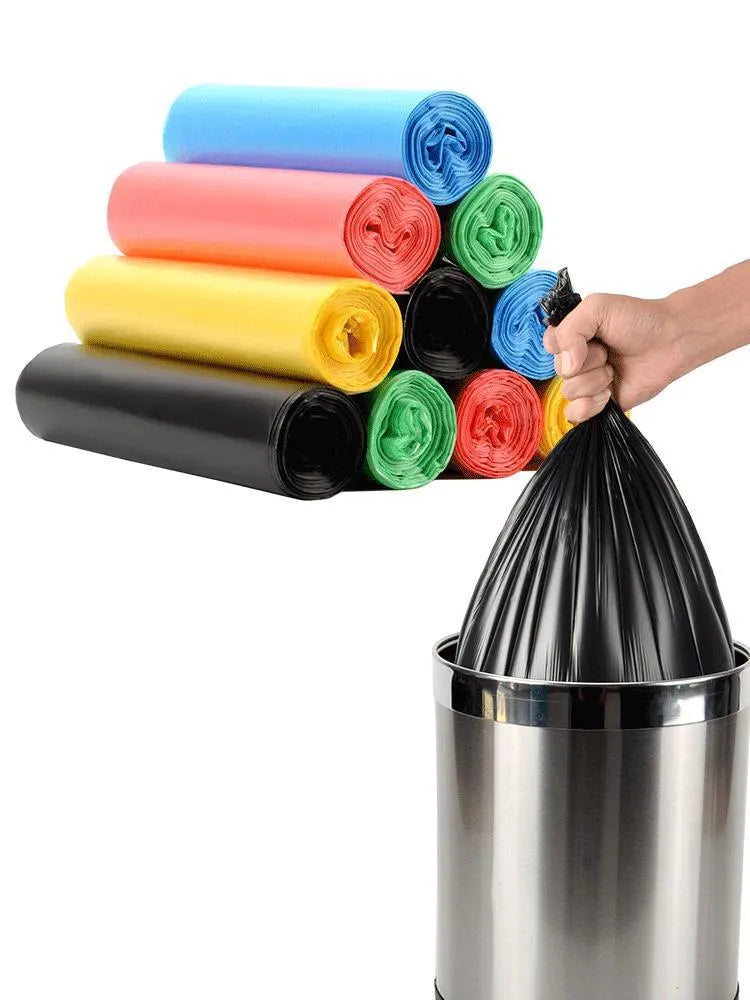 Roll of 200 thickened polyethylene kitchen bin bags in 50x60cm size with flat-mouth opening