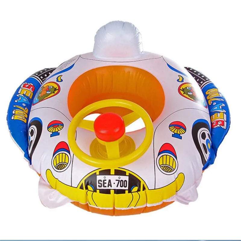 Baby Kids Toddler Swimming Pool Swim Seat Float Boat Ring with Fun Cartoon Designs Environmentally Friendly PVC 25mm Thickness Outer Diameter Options A B C