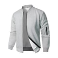Men's cotton knitted jacket with polyester lining in loose light business style