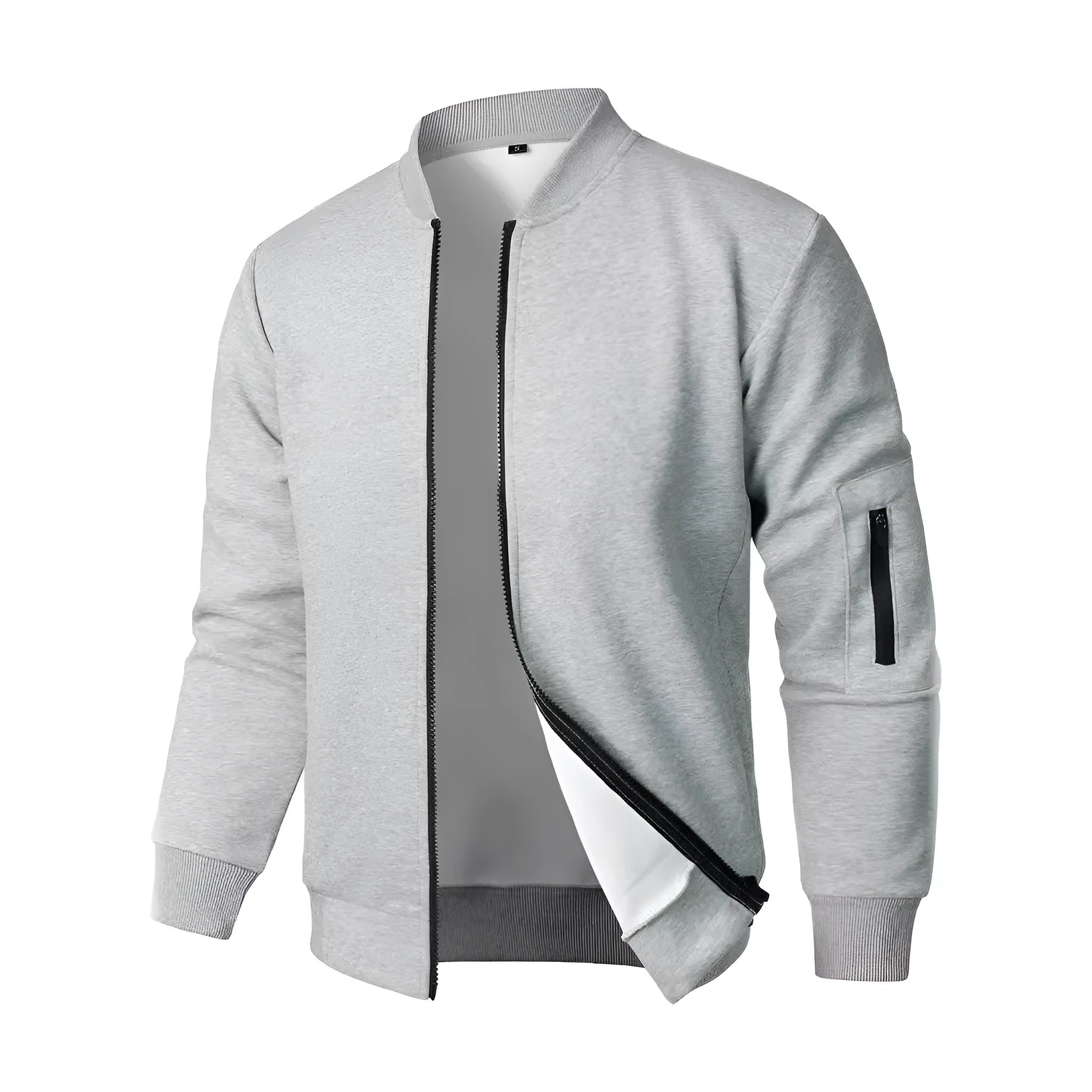 Men's cotton knitted jacket with polyester lining in loose light business style