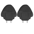 Black leather rear anti-kick pad for motorbike seat, showing single-pocket style.