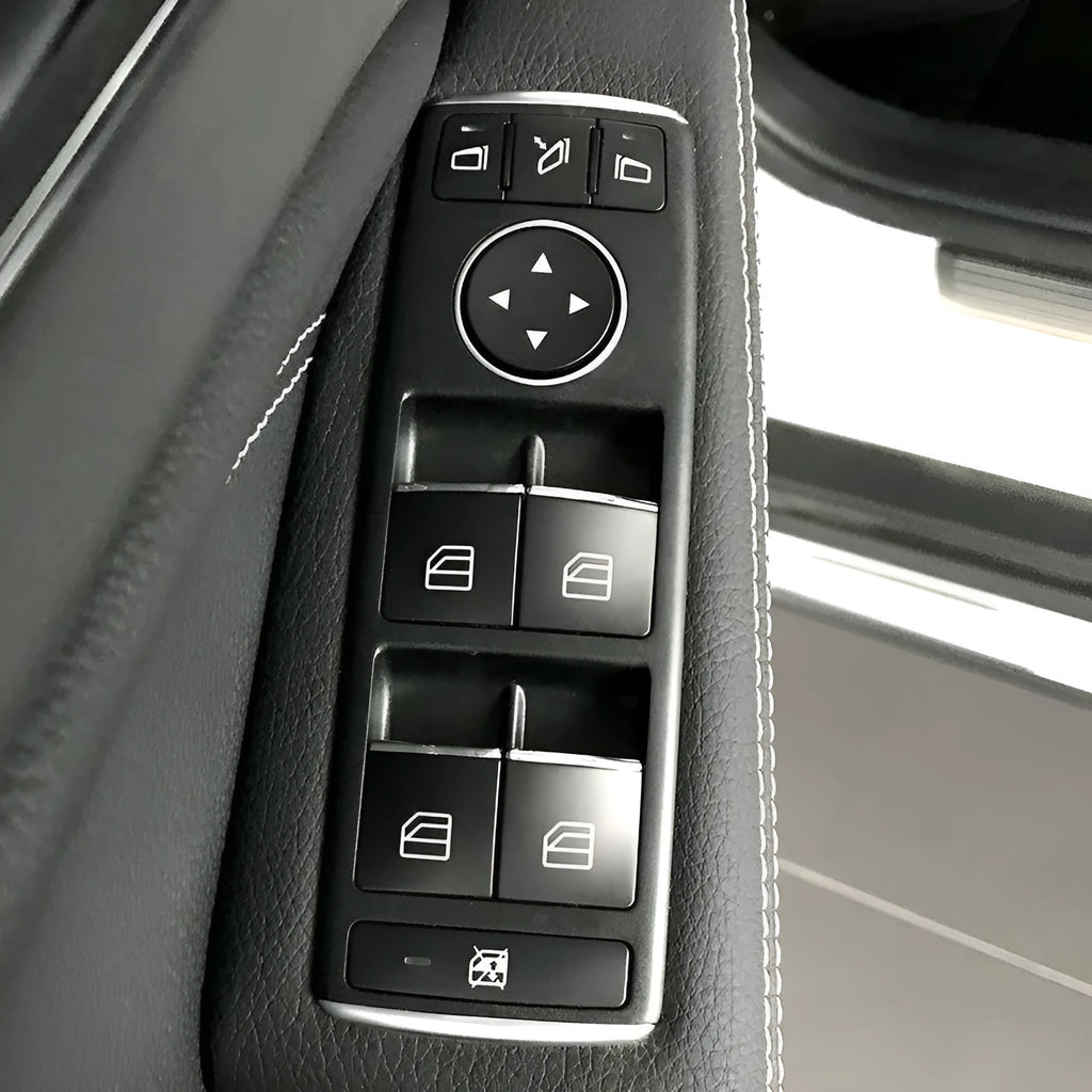 Black glitter window lift button decorative sticker for car interior customisation