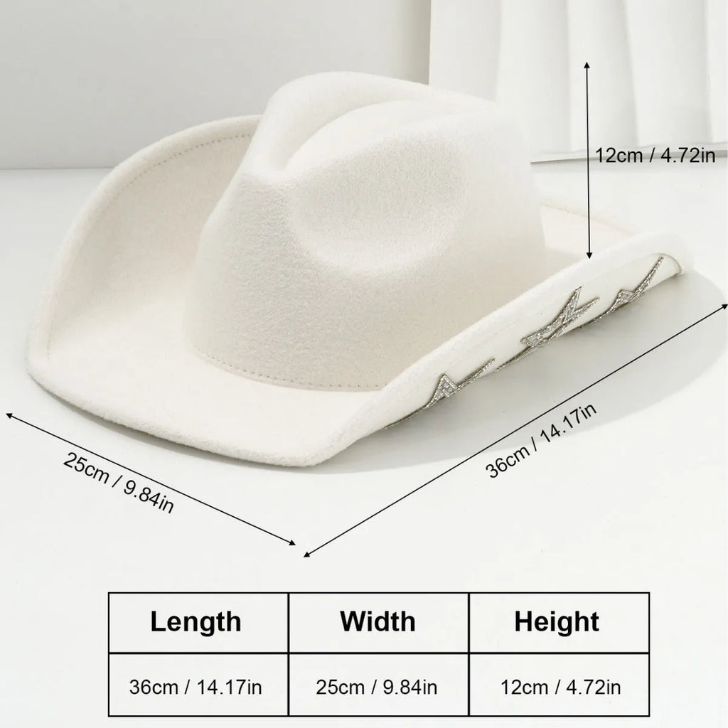 Beige woven polyester western-style top hat with a conical crown on a neutral background.