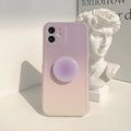 Yellow purple gradient silicone iPhone case with X bracket for multiple models