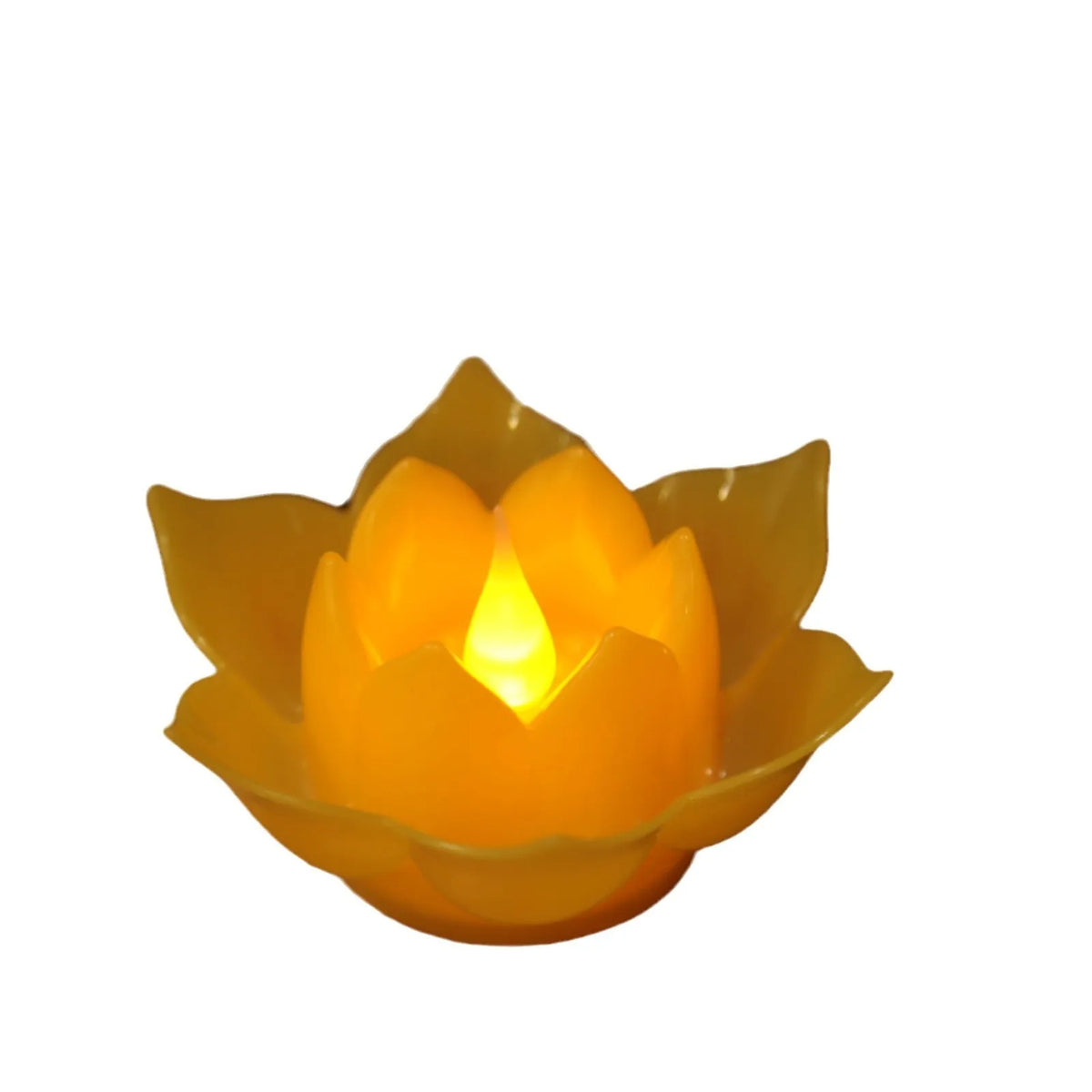 Electronic plastic lotus lamp with battery-operated LED light in red, smoke-free decorative lantern