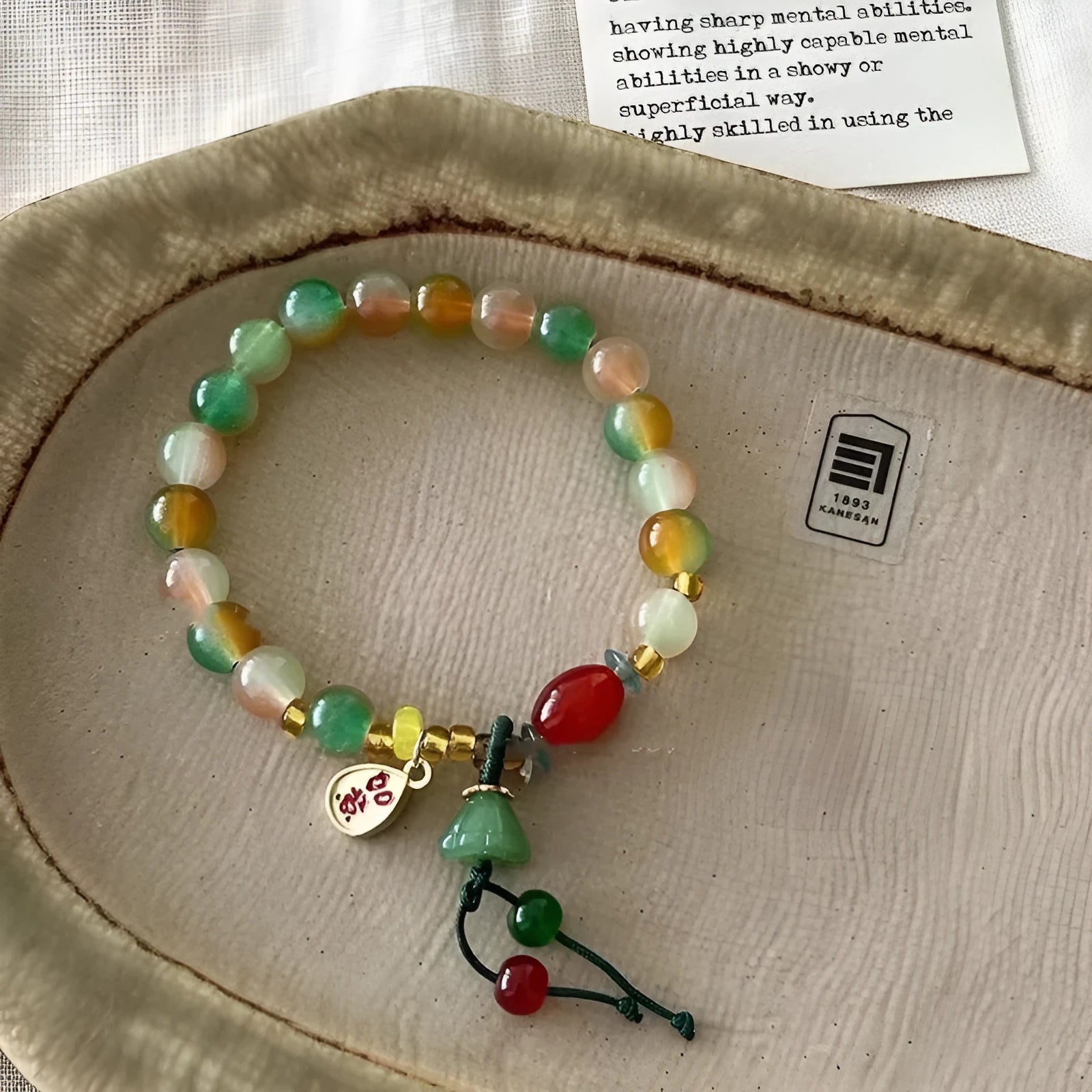 M990 Lotus Ruyi bracelet with mixed materials and national style lotus decorative elements