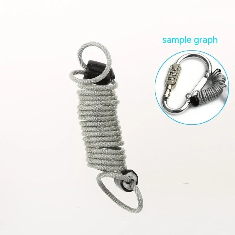 Retractable wire rope helmet lock with cow design and ABS plastic housing