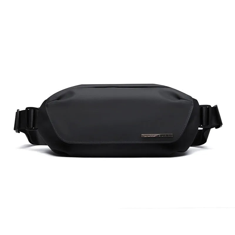 Black Oxford cloth men's messenger bag with one-shoulder riding design and street trend style