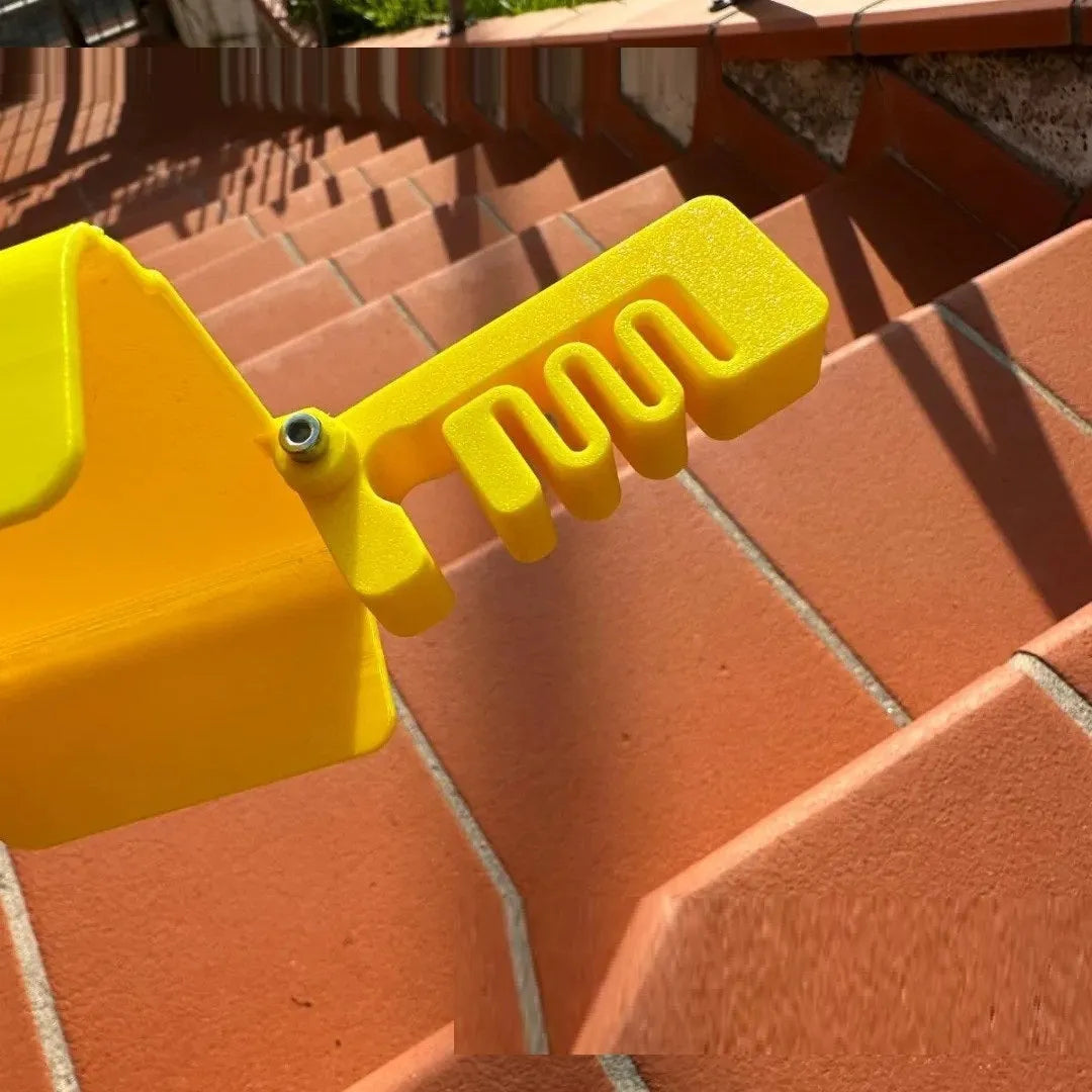 Yellow and black plastic phone sunshade with a clip for attachment to smartphones outdoors.