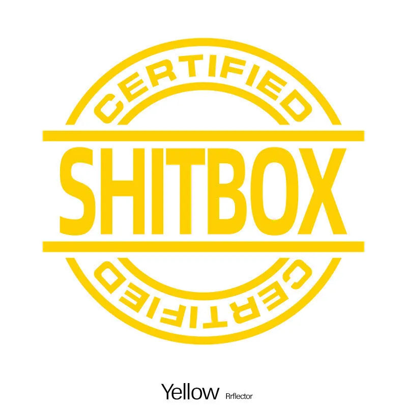 13 by 12 cm creative vinyl car sticker shown in multiple colour options on a vehicle surface.
