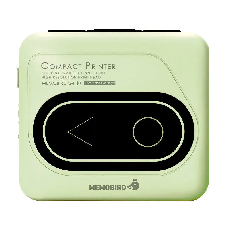 Bluetooth mini thermal printer in avocado green pink small yellow duck or white colours with 87x79x39mm dimensions