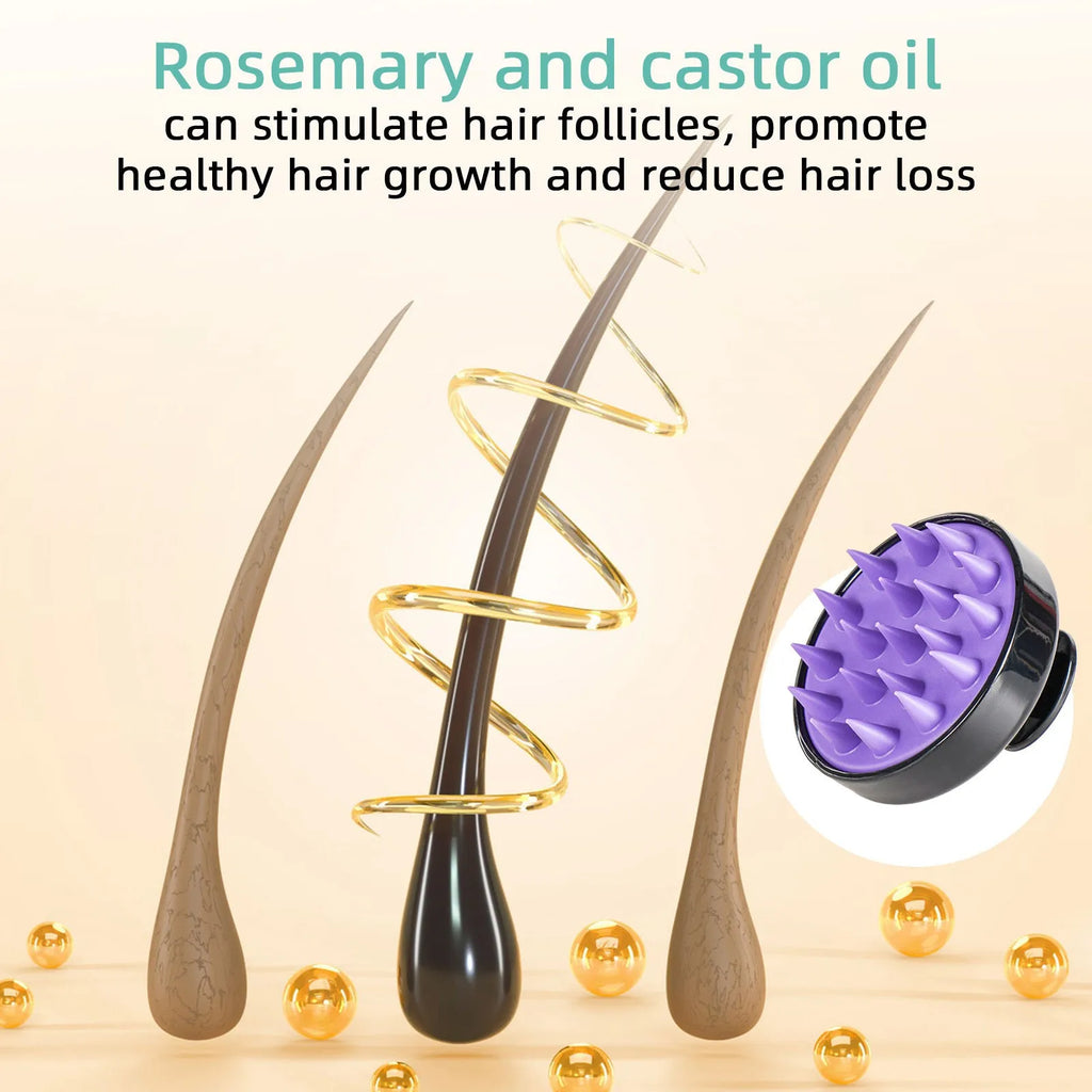 118ml bright yellow hair treatment oil with massage brush for hair strengthening care