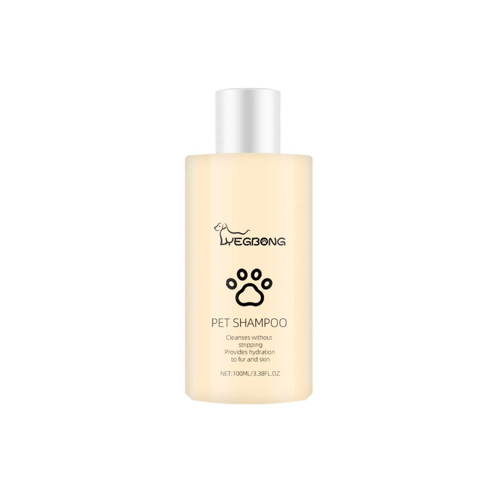 Mild dog shampoo bottle for softening hair and detangling, available in 100ml and 300ml sizes
