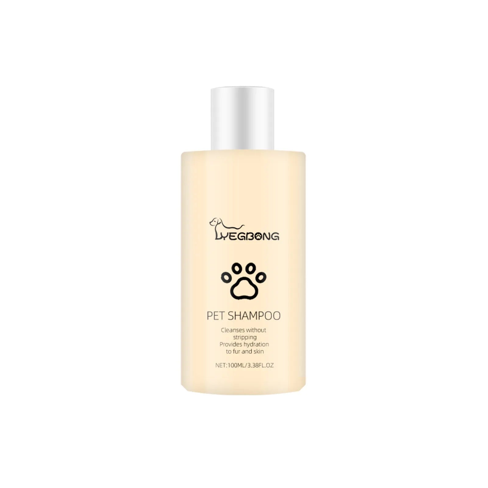 Mild dog shampoo bottle for softening hair and detangling, available in 100ml and 300ml sizes