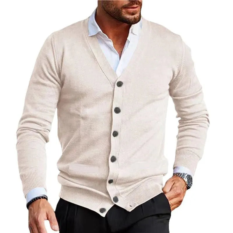 Men's slim fit acrylic cardigan sweater in various colours for autumn winter wear