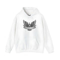 White solid colour cotton blend pullover hoodie with hood and long sleeves